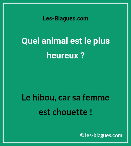 Blague Devinette AnimalHeureux