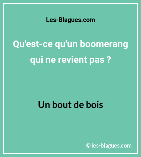 Blague Devinette Boomerang