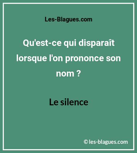 Énigme facile Silence