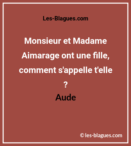 Blague Monsieur et Madame Aimarage