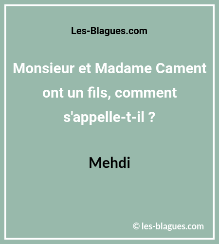 Blague Monsieur et Madame Cament