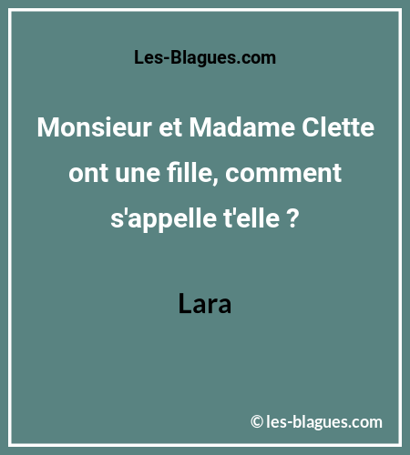 Blague Monsieur et Madame Clette