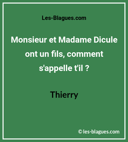 Blague Monsieur et Madame Dicule