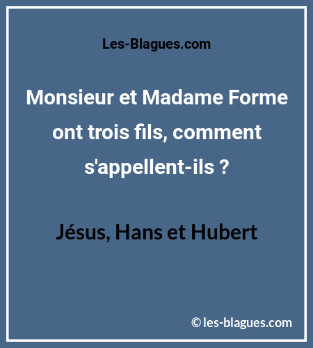 Blague Monsieur et Madame Forme