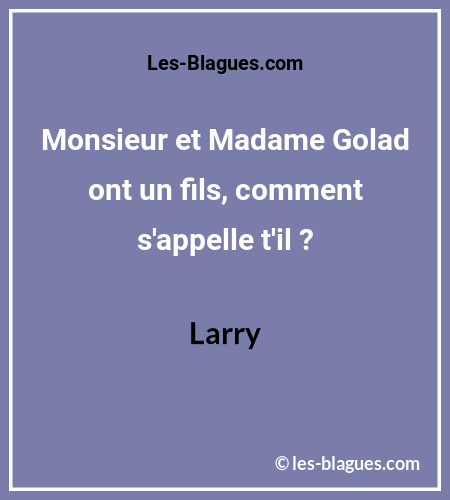 Blague Monsieur et Madame Golad