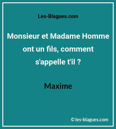 Blague Monsieur et Madame Homme