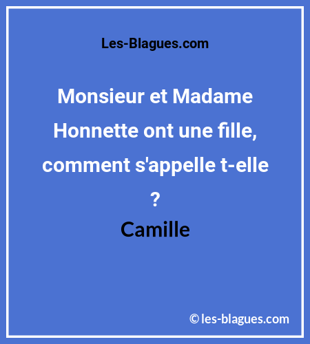 Blague Monsieur et Madame Honnette