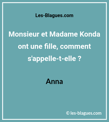 Blague Monsieur et Madame Konda