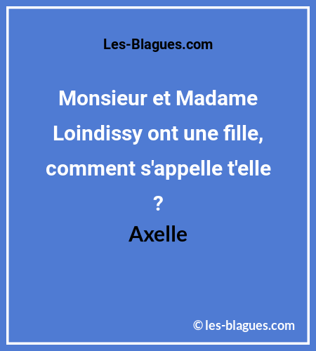 Blague Monsieur et Madame Loindissy