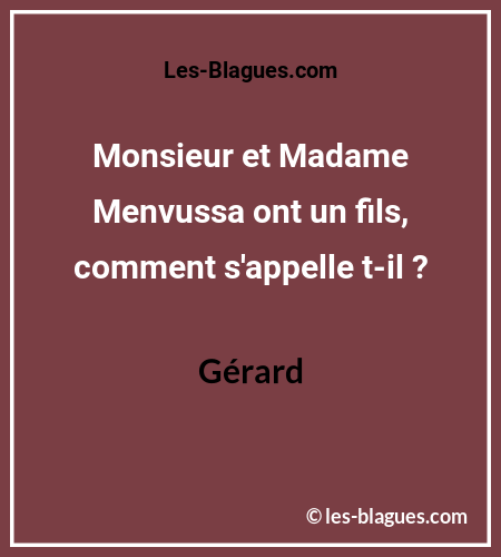 Blague Monsieur et Madame Menvussa