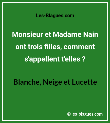 Blague Monsieur et Madame Nain