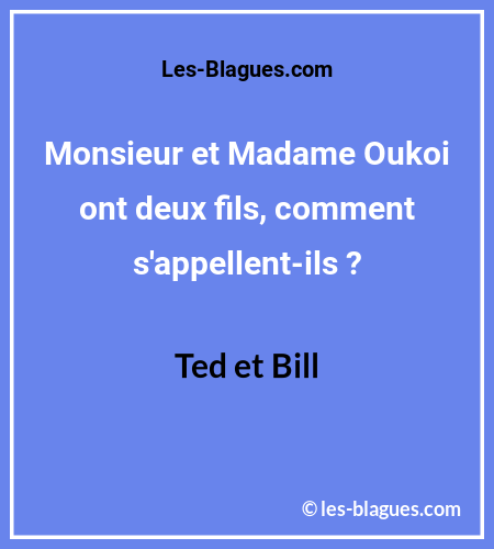 Blague Monsieur et Madame Oukoi