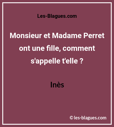 Blague Monsieur et Madame Perret