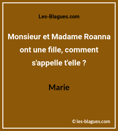 Blague Monsieur et Madame Roanna