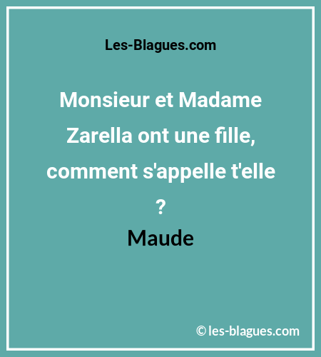 Blague Monsieur et Madame Zarella